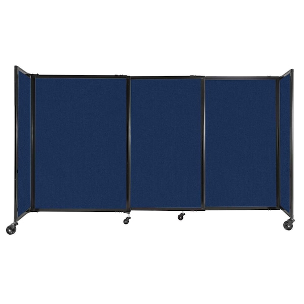 Versare StraightWall Sliding Portable Partition 7'2" x 4' Navy Blue Fabric 1448303 - main